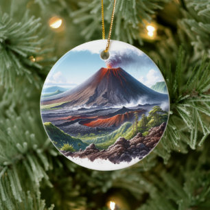 Hawaii Vulkaners nationalpark Julgransprydnad Keramik