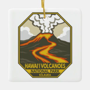 Hawaii Vulkaners nationalpark Kilauea Retro Julgransprydnad Keramik