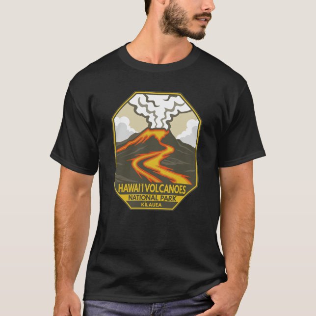 Hawaii Vulkaners nationalpark Kilauea Retro T Shirt (Framsida)