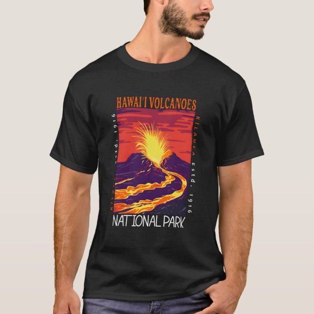 Hawaii Vulkaners nationalpark Kilauea Volcano T Shirt (Framsida)