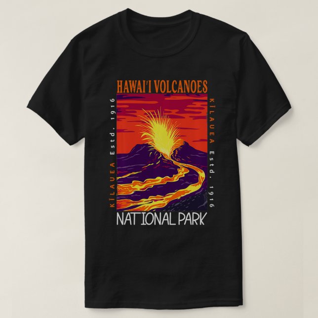Hawaii Vulkaners nationalpark Kilauea Volcano Vin T Shirt (Design framsida)