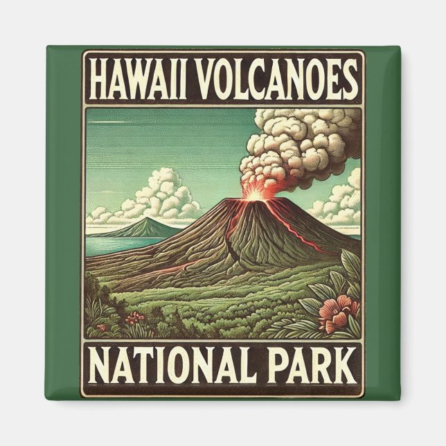 Hawaii Vulkaners nationalpark Magnet (Framsidan)