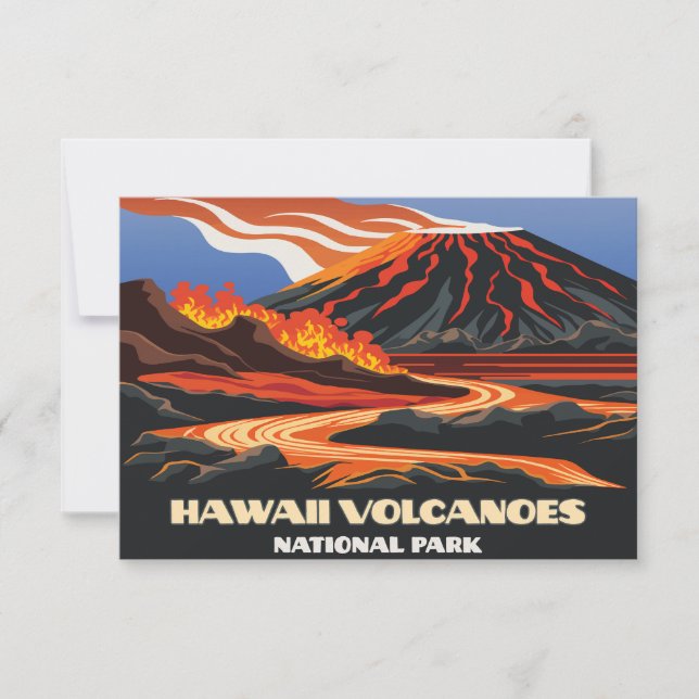 Hawaii Vulkaners nationalpark Mauna Loa Vintage (Framsida)