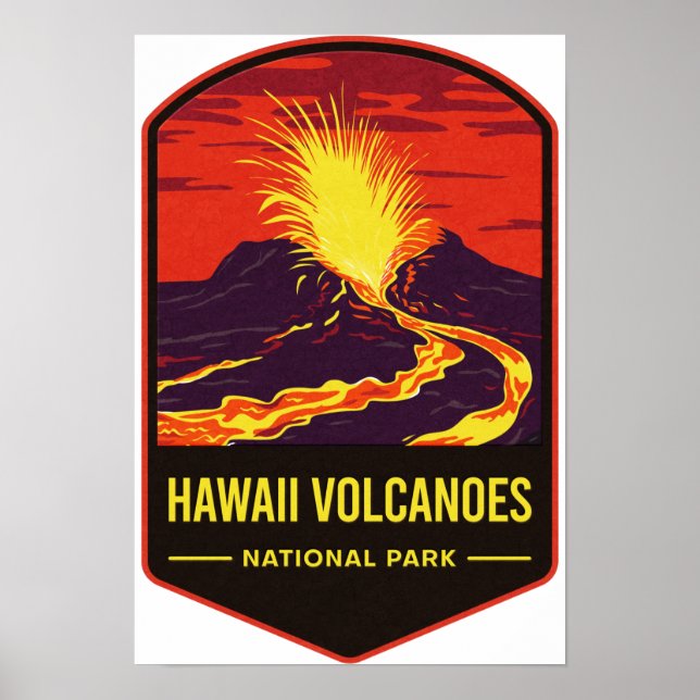 Hawaii Vulkaners nationalpark Poster (Framsidan)