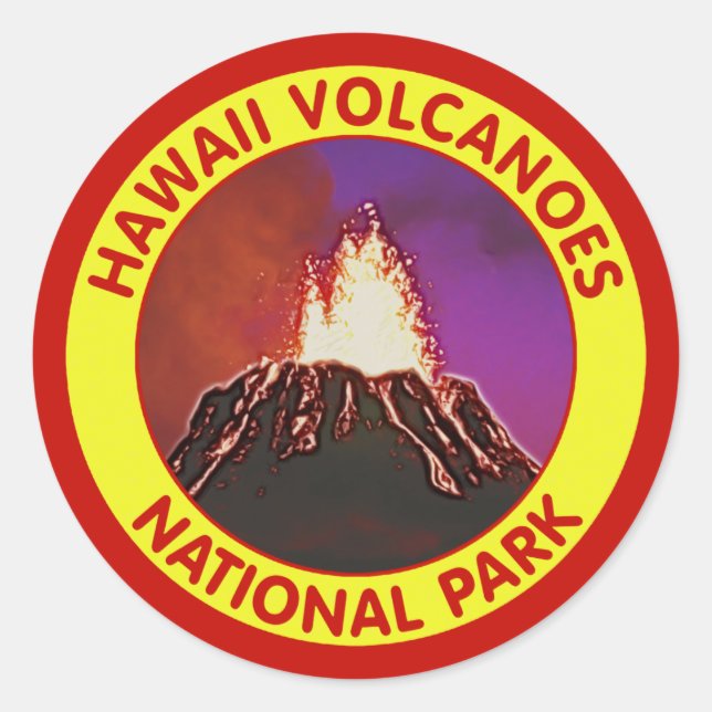 Hawaii Vulkaners nationalpark Runt Klistermärke (Framsida)