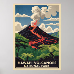 Hawaii Vulkaners nationalpark V02 Poster
