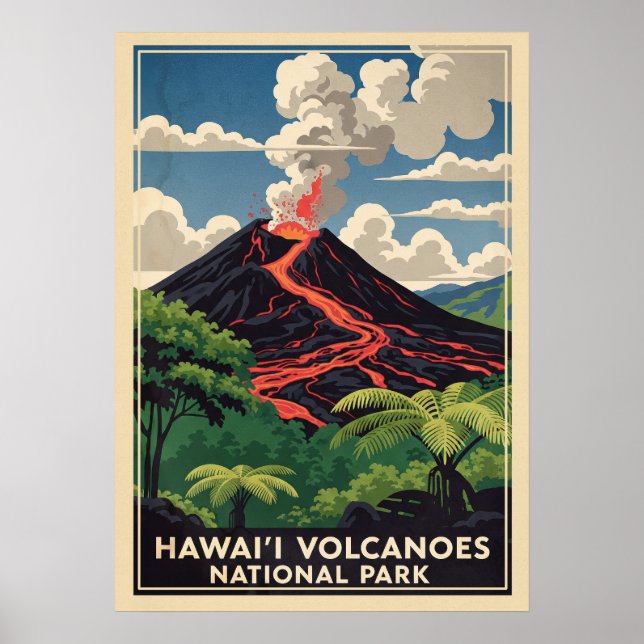 Hawaii Vulkaners nationalpark V02 Poster (Framsidan)