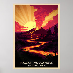 Hawaii Vulkaners nationalpark V03 Poster