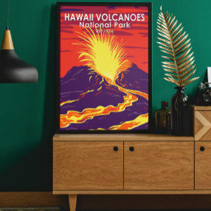 Hawaii Vulkaners nationalpark Vintage affisch