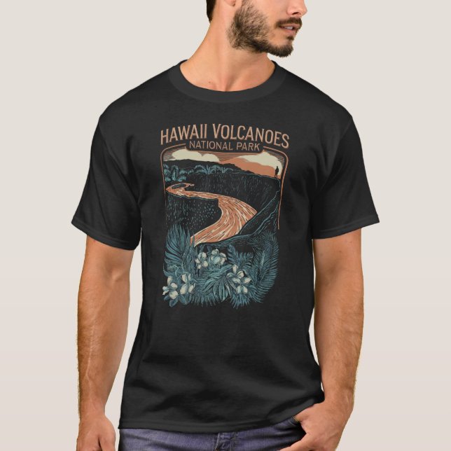 Hawaii Vulkaners nationalpark, Vintage T Shirt (Framsida)