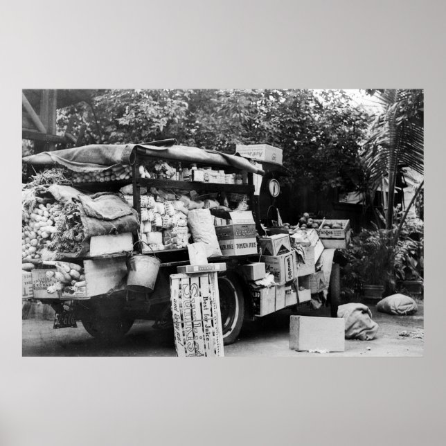 Hawaii - Vy av en inhemsk vegetabilisk vagn Poster (Framsidan)