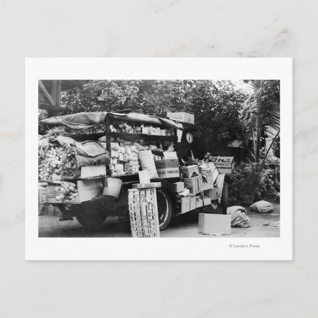 Hawaii - Vy av en inhemsk vegetabilisk vagn Vykort (Framsida)