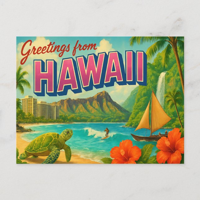 HAWAII vykort (Framsida)