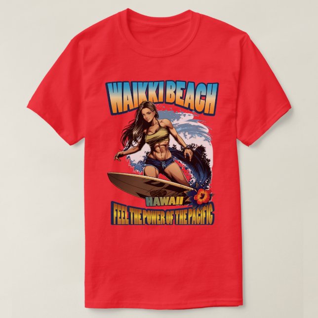 Hawaii waikiki surfing 80806 TShirt T Shirt (Design framsida)
