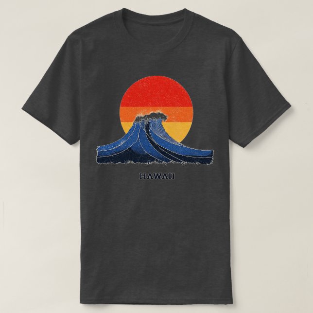 Hawaii Wave och Sunset Graphic TShirt T Shirt (Design framsida)