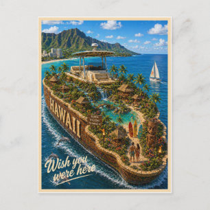 Hawaii Wish You Were Here Statserie Vykort