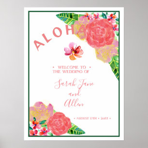 Hawaiian Aloha Bröllop Välkommen 2 Poster