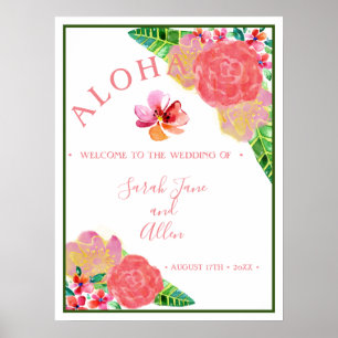 Hawaiian Aloha Bröllop Välkommen Poster