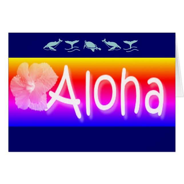 Hawaiian Aloha hälsning Hälsningskort (Framsidan Horizontal)