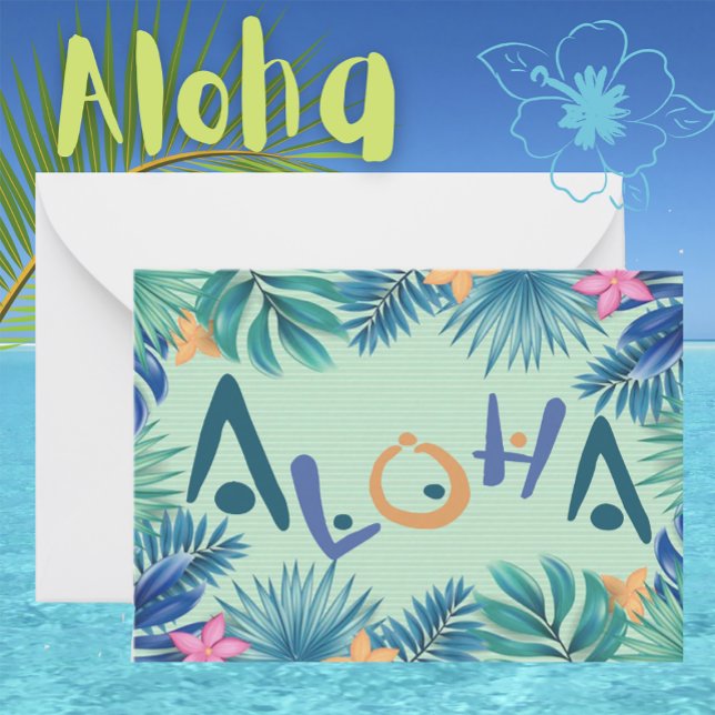 Hawaiian Aloha Hälsning Note Card Anteckningskort (Skapare uppladdad)