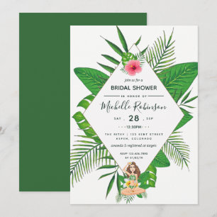 Hawaiian Aloha Luau Inbjudningskort för möhippan