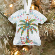 Hawaiian Aloha Shirt med Handflatan Träd Ornament