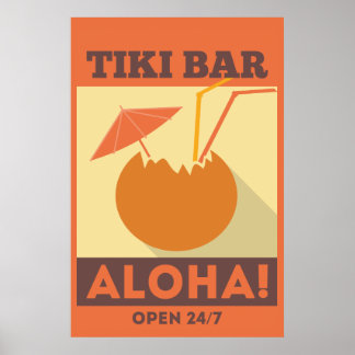 Hawaiian Aloha Tiki Pub Poster