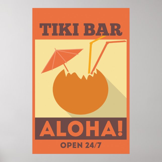 Hawaiian Aloha Tiki Pub Poster (Framsidan)