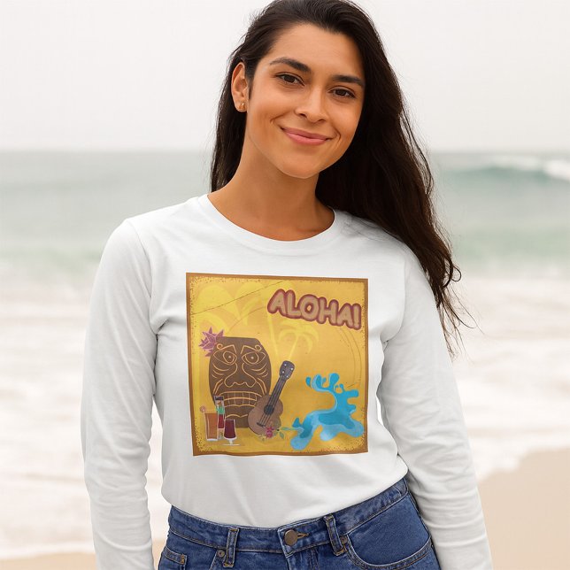 Hawaiian Aloha Tiki Pub Retro Luau Party T Shirt (Skapare uppladdad)