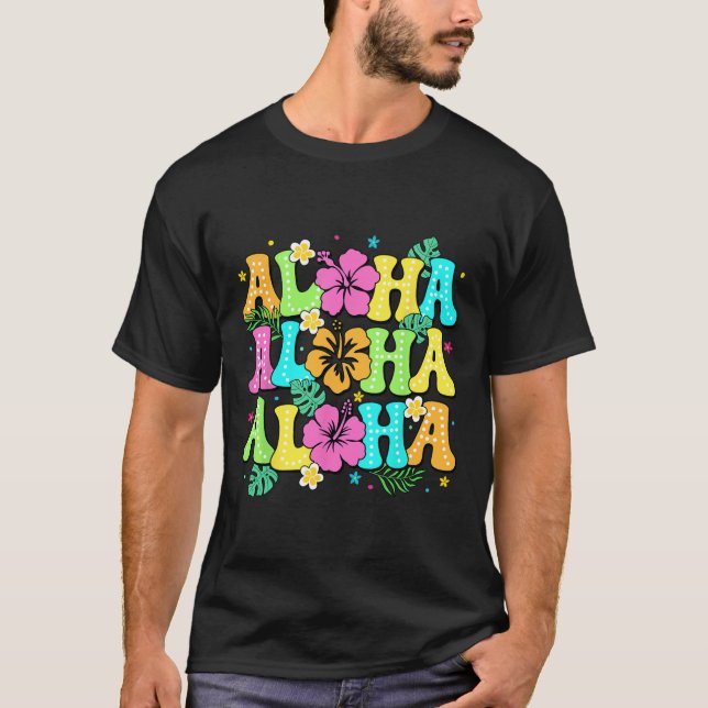 Hawaiian Aloha Tropical Luau Costume Party Hawaii T Shirt (Framsida)