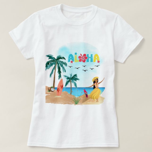 Hawaiian Aloha Vibes Tote Bag T Shirt (Design framsida)