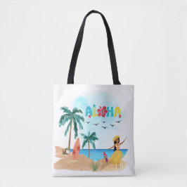 Hawaiian Aloha Vibes Tote Bag Tygkasse