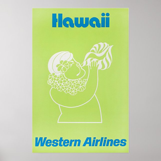 Hawaiian Art Hawaii Print Western Travel Poster  (Framsidan)