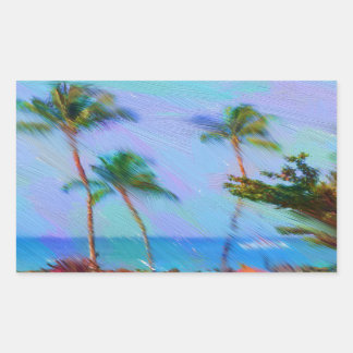 Hawaiian Art Rektangulärt Klistermärke