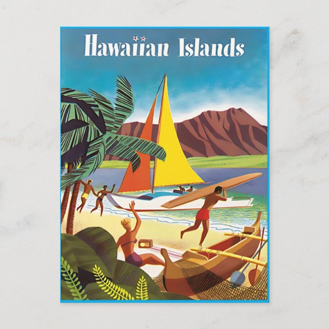 Hawaiian äventyr Post Card Vykort (Framsida)