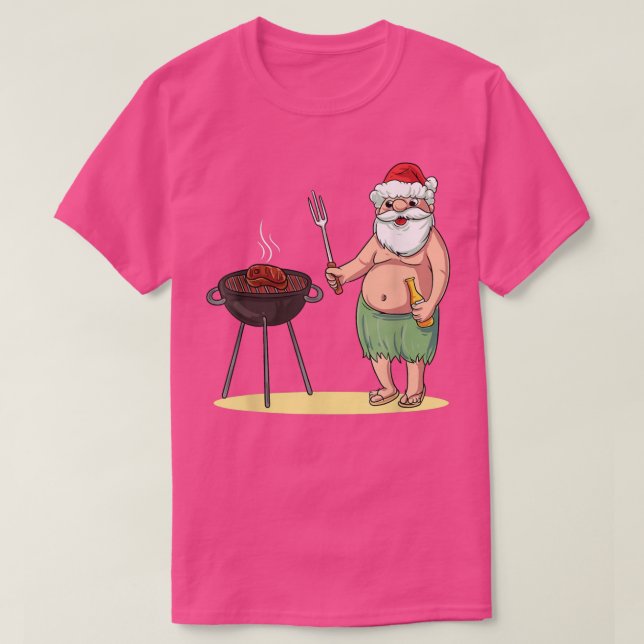 Hawaiian BBQ Jultomten jul i juli T-Shirt (Design framsida)