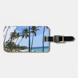 Hawaiian Beach Scene Luggage Tag Bagagebricka