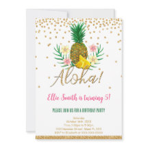 Hawaiian Birthday Kids bjudande