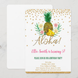 Hawaiian Birthday Kids bjudande Inbjudningar