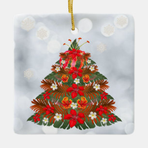 Hawaiian Blommigt Julgran Helgdag Ornament