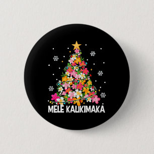 Hawaiian Blommigt Julgran Mele Kalikimaka Tro Knapp