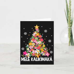 Hawaiian Blommigt Julgran Mele Kalikimaka Tro Kort