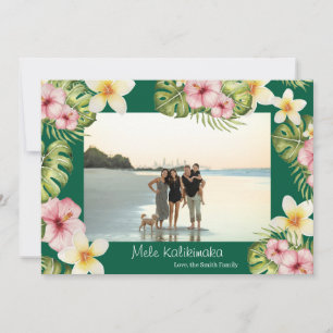 Hawaiian blommigt Mele Kalikimaka julkort