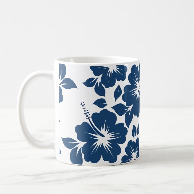 Hawaiian Blue Hibiscus Flowers Kaffemugg (Vänster)