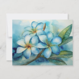 Hawaiian Blue Plumeria Vykort