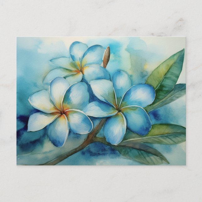 Hawaiian Blue Plumeria Vykort (Framsida)