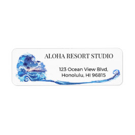 Hawaiian Blue - Reply Address Returadress Etikett