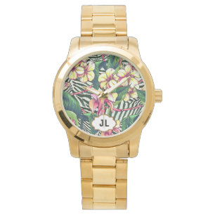 Hawaiian Bold Plumeria Bright Blommigt Personlig Armbandsur