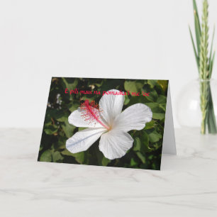 Hawaiian Bröllop Best Önskemål White Hibiscus Card Kort