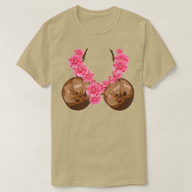Hawaiian Coconut BraCool Halloween Flowery T Shirt (Design framsida)